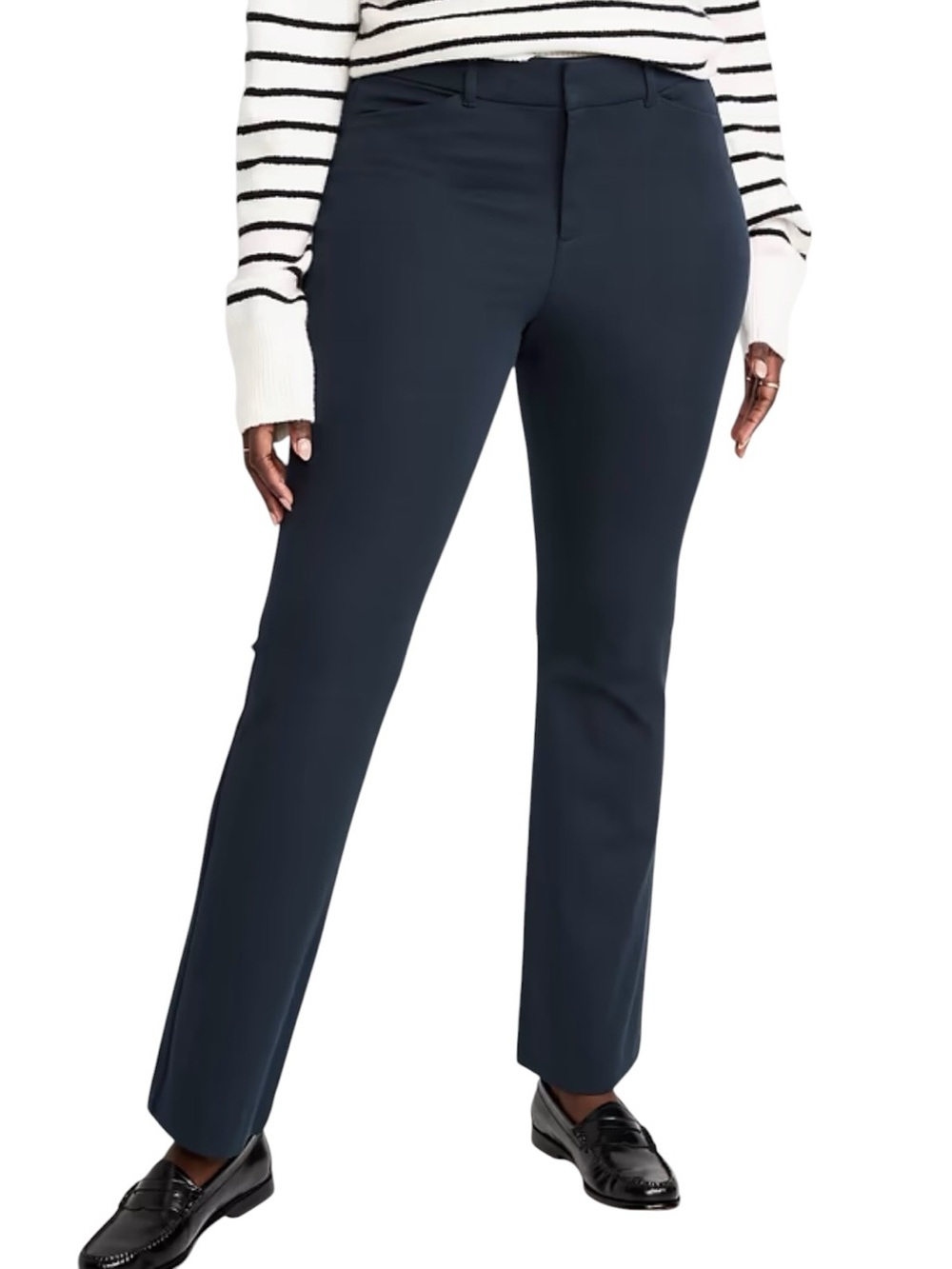 Old Navy High Waisted Flare Pixie Pants Women’s Size 16 Navy Blue Dress Trousers